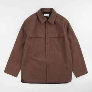 LEMAIRE Collared Brown Button Up Shirt Wool Cotton Viscose Size 44 RRP 720 - Picture 1 of 12