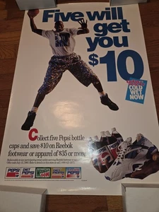 1 NOS Shaquille O'Neil Pepsi/Reebok 3'x2' Display Poster "Five Will Get You $10" - Picture 1 of 4