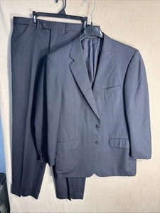 Tuta Ermenegildo Zenga Neiman Marcus 44L grigio scuro righe a matita 2 pezzi 36x33 - Foto 1 di 20