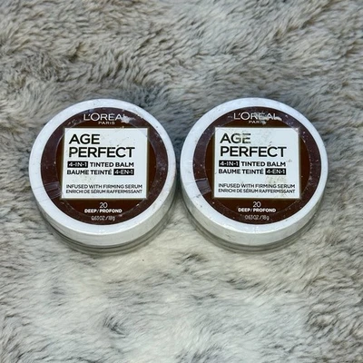 L'Oreal Paris AGE PERFECT 4-in-1 Tinted Balm Foundation , 20 Deep NEW Lot Of 2! - Image 1 of 3