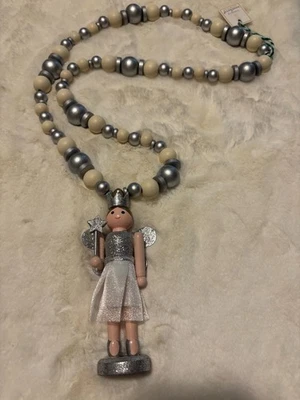 Simply Southern Wooden Fairy Nutcracker Christmas Holiday Necklace ~ NWT - Image 1 of 4