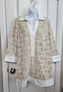Hellbraunes Häkel-Collier-Minikleid mit Biesen Small - Bild 1 von 14