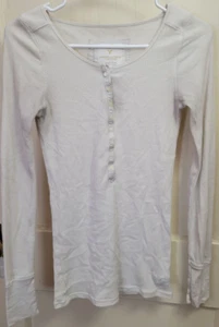 Camicia donna American Eagle taglia small/P manica lunga bianco sporco - Foto 1 di 3