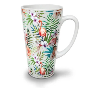 Wellcoda Flamigo Flower Ornament Latte Mug 12/17oz - Picture 1 of 15