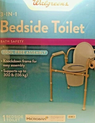 Walgreens ~ 3-in-1 Bedside Toilet ~ Tool Free Assembly ~ Supports Up To 300 Lbs. - Image 1 of 4