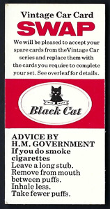 CARRERAS (BLACK CAT) - VINTAGE CAR CARD SWAP - 1 CARD