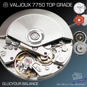 MOVEMENT ETA VALJOUX 7750, AUTOMATIC, TOP GRADE, GLUCYDUR BALANCE - Picture 1 of 13