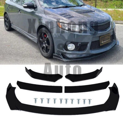 For Kia Cerato Koup Gloss Black Front Bumper Lip Spoiler Splitter Body Kit - Imagem 1 de 4