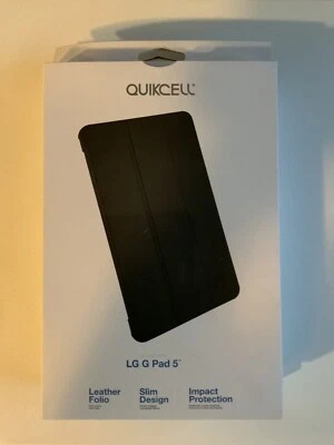 T Mobile Quikcell LG G Pad 5 Leather Folio Protection Case CON2005 NEW - Image 1 of 4
