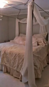 Frame -King Size Bed Champagne Canopy Metal/Brass Knobs -  - Picture 1 of 1