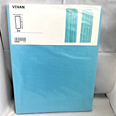 IKEA VIVAN Sheer Curtains | Blue Turquoise, 57x98½" | Lustrous Finish - New - Image 1 of 4