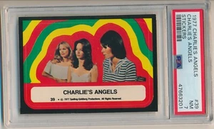 1977 Charlie's Angles Stickers #39 Charlie's Angels PSA 7 NM Set Break Pop 1 - Picture 1 of 2