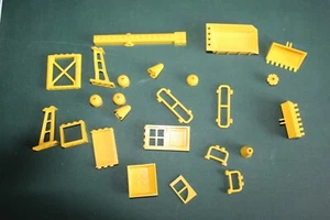 Lego Yellow Building Construction Parts Lot Support Girder Crane Bed Bucket 25pc - Picture 1 of 12