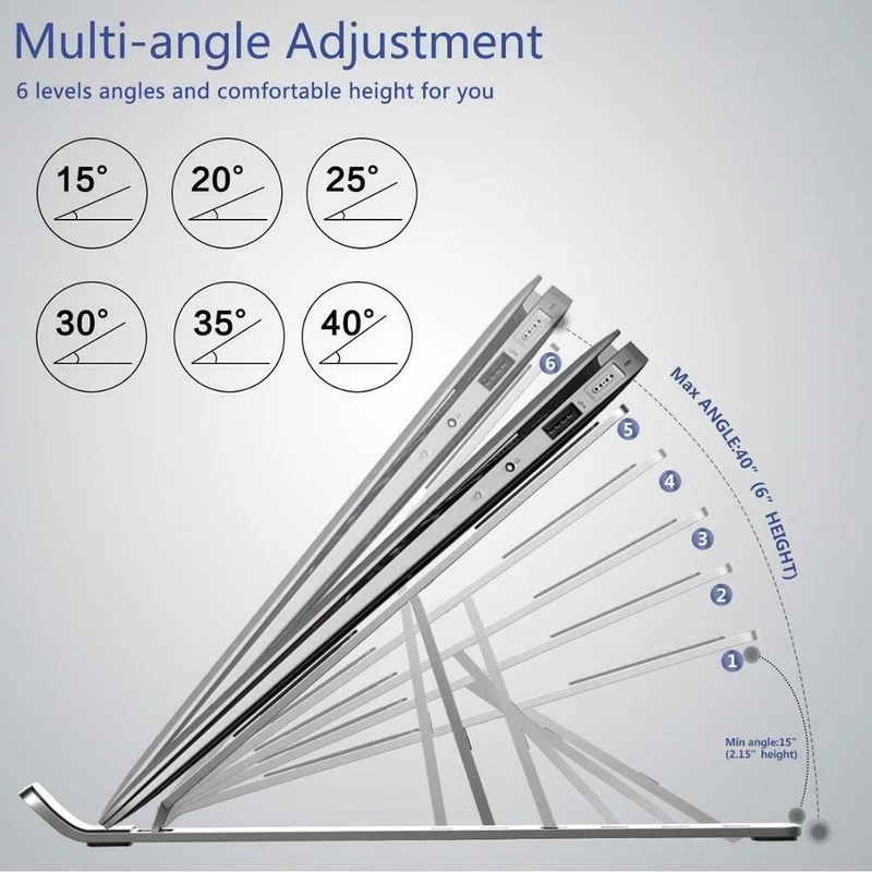 Adjustable Foldable Laptop Stand Bracket Aluminium Notebook Support Holder - Image 1 of 4