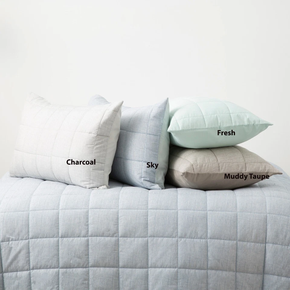 Park Avenue Paradis washed Chambray Quilted Bed Cover|Coverlet set Queen/King