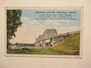 Fremont Nebraska Postcard Abraham Lincoln Memorial Bridge NE - Picture 1 of 2