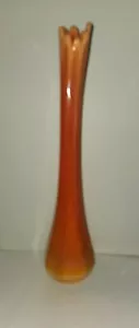 Vintage L.E. Smith Mid Century vaso moderno arancio agrodolce oscillante 16 1/2" - Foto 1 di 6