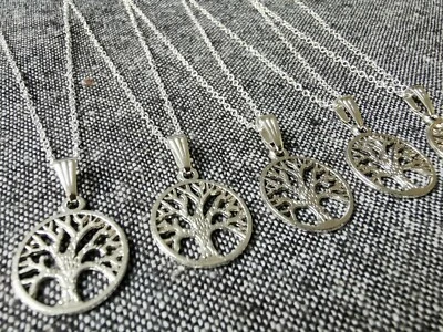 MARKENLOS Restposten Halsketten 10 Stk 925 Silber Pl. Lebensbaum Anhänger Großhandel 51 cm