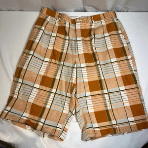 Trust Pantaloncini Golf Uomo 32 Arancione Plaid Casual - Foto 1 di 9