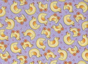Fat Quarter - Lilac "Just Ducky" Cotton Fabric - Picture 1 of 1