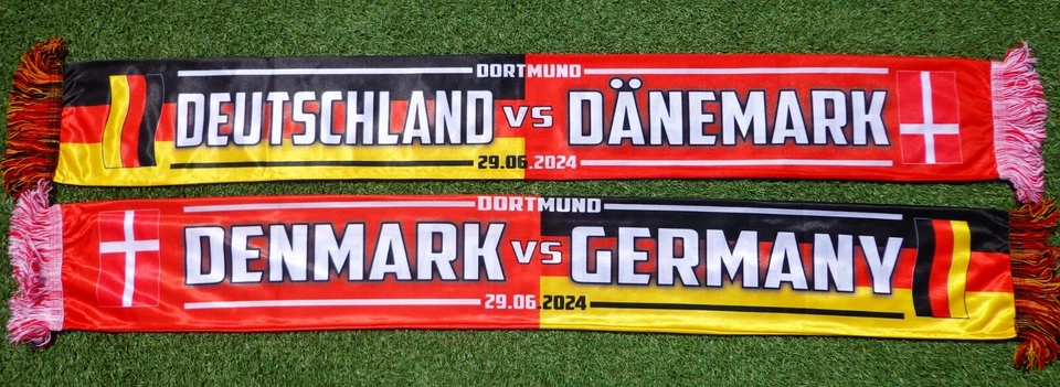 Deutschland Dänemark Schal Druckschal BRD Germany + EM + NEU Denmark 100% Acryl - Bild 1 von 1