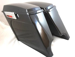Fully Assembled Stretched Extended Hard Saddlebags 4" HD Harley Davidson Touring - Picture 1 of 9