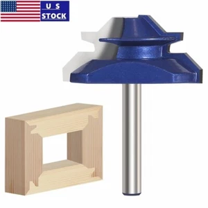1/4inch Shank 45 Degree Lock Miter Router Bit Carbide Wood Milling Cutter Tenon - Picture 1 of 10