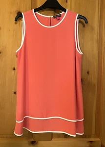 🌸Vince Camuto ärmelloses Top Damen XS orange mit cremefarbenem Besatz - Bild 1 von 5