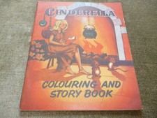 Vintage Cinderella Colouring Painting Novelty Book Fairy Tale Childrens c1960s