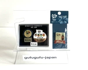 Nagano japan Olympics  1998 Coca Cola Docomo  Pins Badge   in hand - Picture 1 of 14