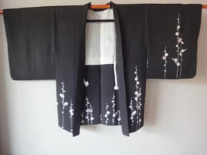 Cappotto giapponese vintage nero Haori /Kuro-Ebaori - Foto 1 di 10