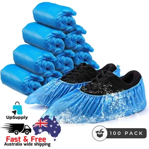 Shield Right 100-Pack Disposable Heavy-Duty Polyethylene Blue Shoe Covers - Picture 1 of 4