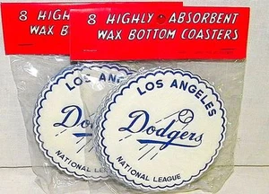 Vintage 1950s Los Angeles Dodgers Drink Coasters Baseball Made Japan- Ships Fast - Picture 1 of 1