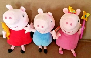 Peppa Pig 6" Peluche Animal Frijoles Bolsa Peluche Peppa & George TY Juego de 3 - Imagen 1 de 12