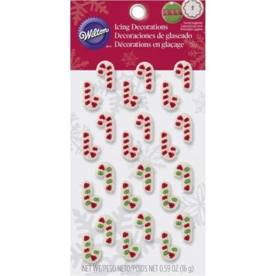 Candy Cane Christmas Dot Matrix Icing Decorations 24 Ct Wilton - Image 1 of 2