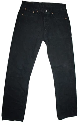 Levi’s Jeans 501 Hombre W32 L34 Regular Straight Negro Denim 39408 - Imagen 1 de 4