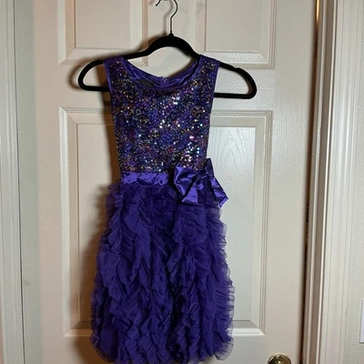 Holiday Dress, Sparkle & Sequences, Girls Sz 12, Purple Formal Wear, Easy Wear - Image 1 of 4