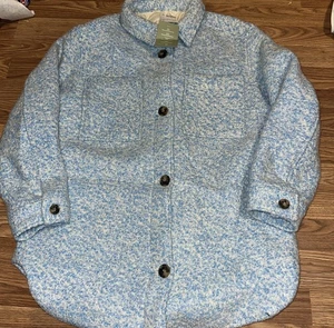 NUEVO CON ETIQUETAS H&M Mezcla de Lana Chaqueta Sobrecamisa Chaqueta Azul Claro Melange Talla Grande - Imagen 1 de 10