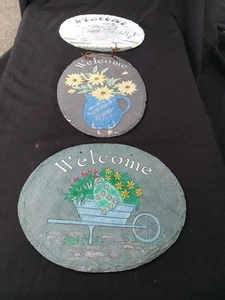 3 SLATE STYLE WELCOME SIGNS / PLAQUES - Picture 1 of 5