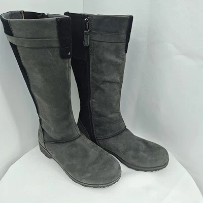 Botas Eddie Bauer Trace Gris Negro Cuero Talla 10 Impermeables Cremallera Lateral Foto 1 de 4