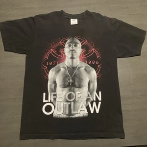 Y2K Tupac Life Of An Outlaw Rap Tee double Graphic Shirt Mens Size Large Shaka - Picture 1 of 3
