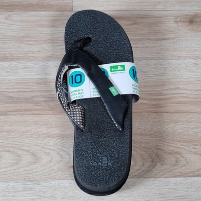 Sandalias Sanuk Yoga Mat Mujer Talla 10 Negras Ropa de Playa Zapatillas Chanclas Foto 1 de 4