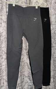 GYM SHARK VITAL SCULPT SEAMLESS LEGGING 1 BLACK 1 GREY SMALL EXCELLENT SHAPE - Picture 1 of 12