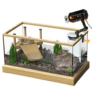 Turtle Aquarium Kit Series,Aquatic Turtle Tank with Filter and Light + Basking - Picture 1 of 7