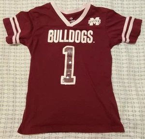 Colosseum Mississippi State Bulldogs #1 V Neck Shirt Youth Girls Size L 10 / 12 - Picture 1 of 9
