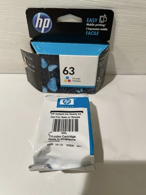 Genuine HP 63 Tri-Color Ink Cartridge Replacement Desk Jet Office Jet  10/2017 - Image 1 of 4