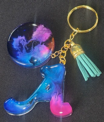 Christmas Gift for Women * Letter Initial Keychain * Handmade * Multivariance A - Image 1 of 4