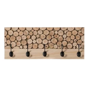 Natural Wood Hook Rack with 5-Hooks for Entryway, Office, Bedroom and Playroom - Picture 1 of 6