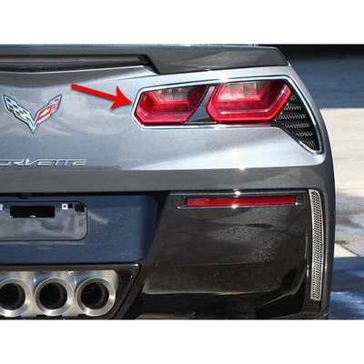 Tail Light Trim Rings 2p for 2014-19 Chevy Corvette C7 [Stainless Steel/Brushed] - Image 1 of 4