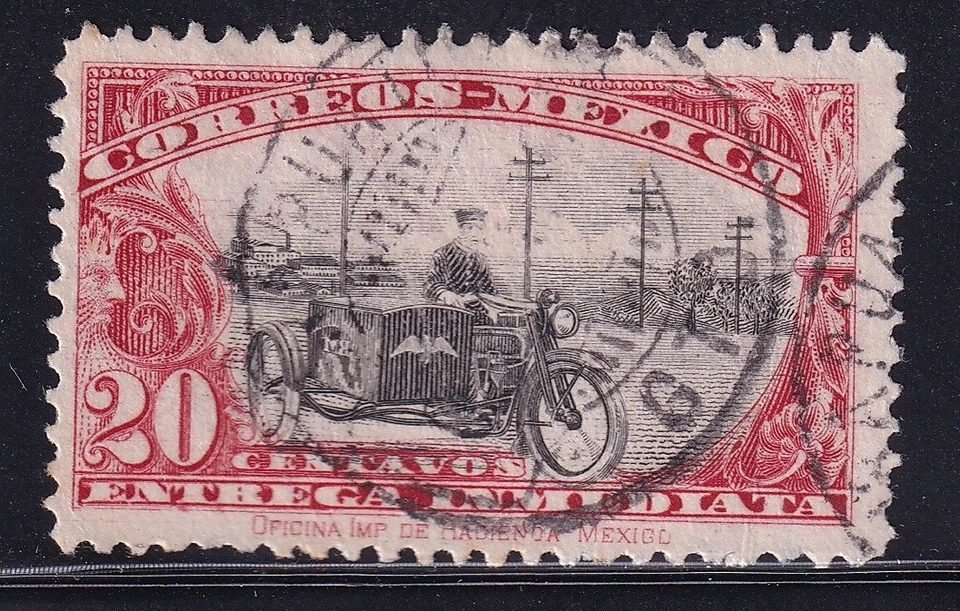udm13 México 1923 cartero en motocicleta Sc#E2 Mc#579 Foto 1 de 1